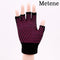 Metene 1 Pairs Non Slip Yoga Gloves Set, Women Fingerless Gym Gloves, Silicone Dot Grip Sport Gloves for Fitness Exercise Hanging Yoga Cross Fit Cycling